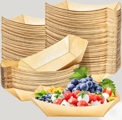 Качество Lightweight Textured Food Paper Serving Tray Boat 2 Lb ODM Фабрика
