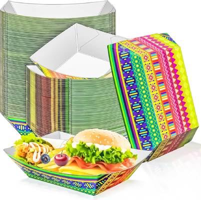 Quality Bulk Hot Dog Paper Trays Serving Boat For Appetizers Desserts factory