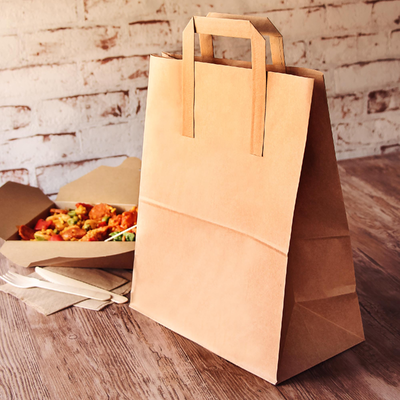 Quality Bulk Chinese Aiuminum Foil Takeaway Paper Bags Packaging Solution Brown White factory